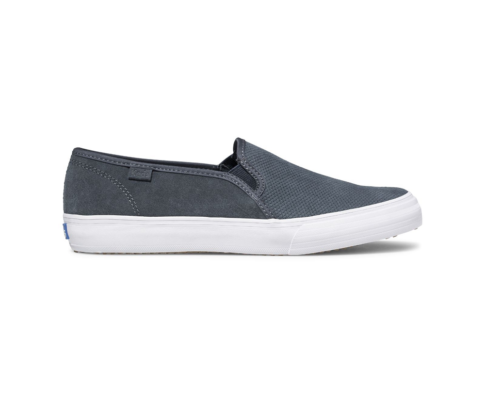 Slip Ons Keds Mujer Gris - Double Decker Suede - 093-DQTOJR